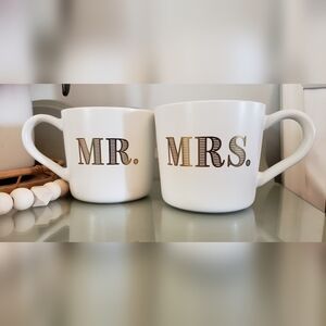 Mr & Mrs Mug Set Threshold Wedding Gift Couples Bride Groom Coffee Tea Set Of 2